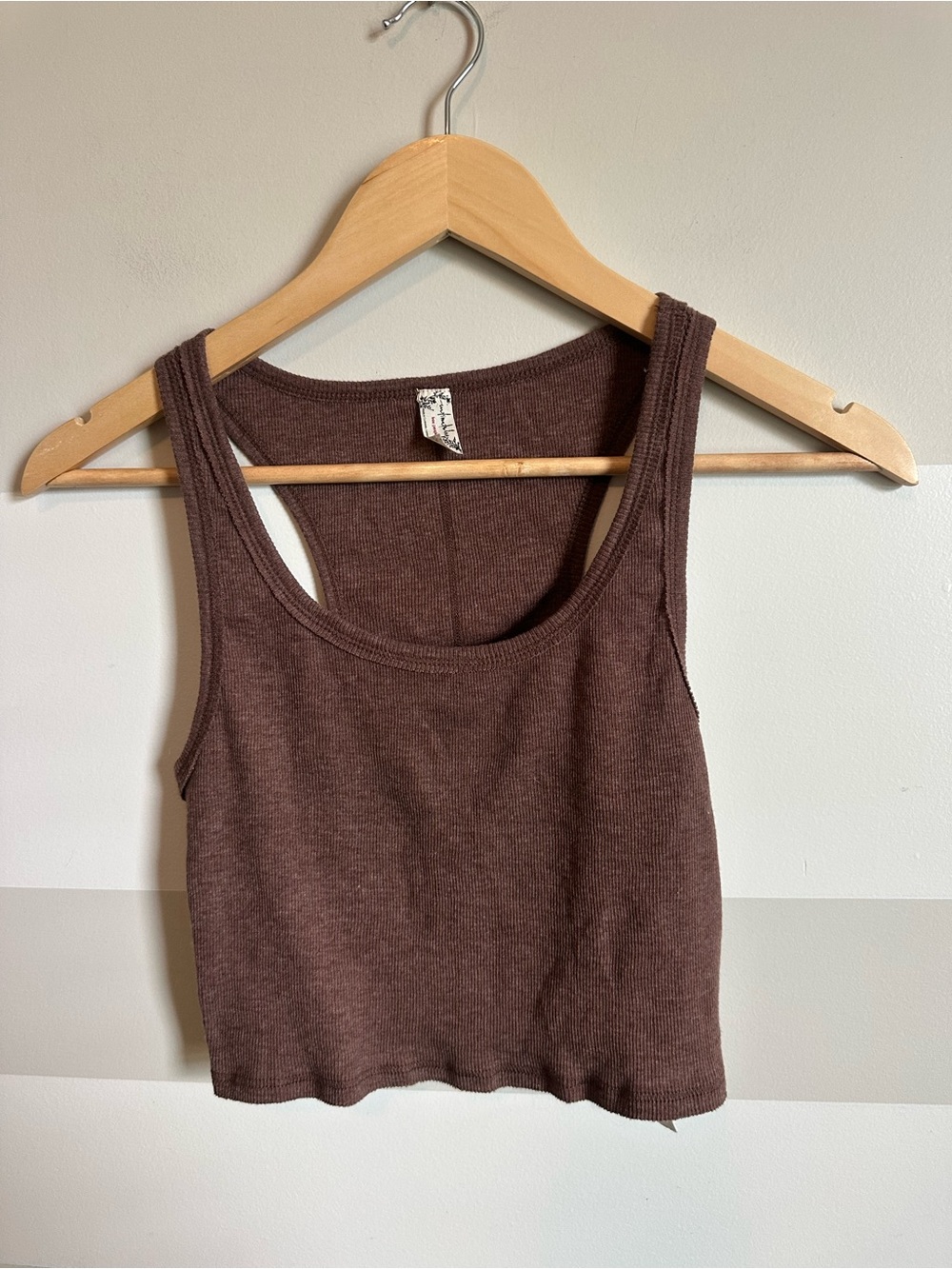 Free people brown ribbed tank